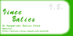 vince balics business card